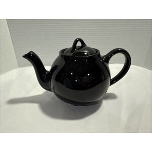 Black Ceramic Teapot With Lid, No chips or cracks, Glossy Modern Shape